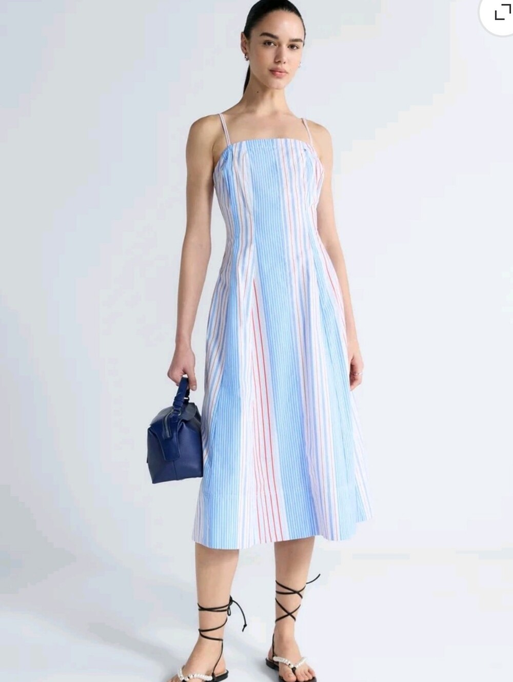 Free Assembly Sleeveless Cotton Panel Midi Dress